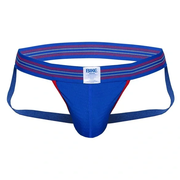 BIKE Men's Athletic Mesh Jockstrap - Royal Blue, Large - Picture 4 of 6